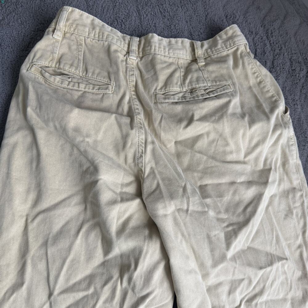 Free People Women's Pleated Tapered Pants Beige Boho Chino Khaki Size 2 - Picture 9 of 11